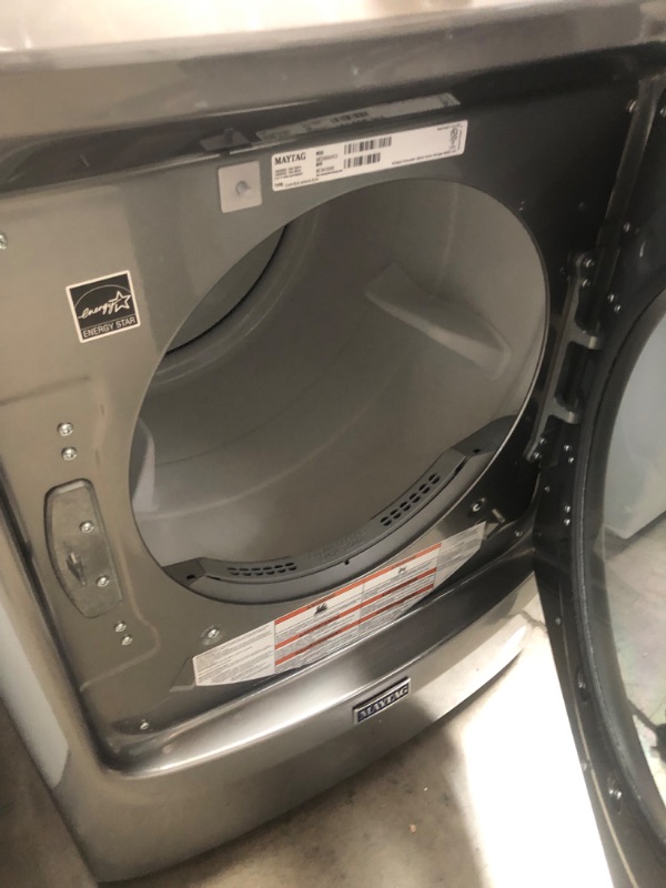 Photo 7 of Maytag 7.3-cu ft Stackable Electric Dryer (Metallic Slate) ENERGY STAR