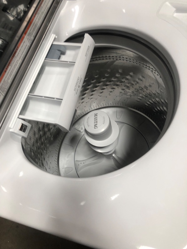 Photo 3 of Maytag Smart Capable 5.2-cu ft High Efficiency Agitator Smart Top-Load Washer (White) ENERGY STAR