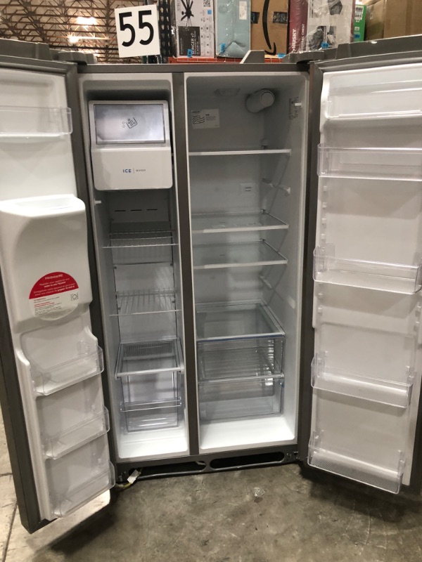 Photo 7 of Frigidaire 25.6-cu ft Side-by-Side Refrigerator with Ice Maker (Fingerprint Resistant Stainless Steel) ENERGY STAR