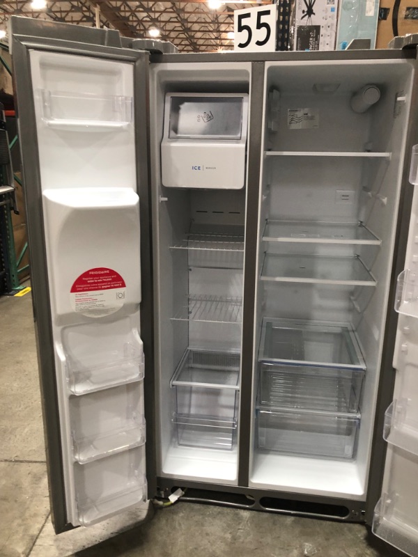 Photo 5 of Frigidaire 25.6-cu ft Side-by-Side Refrigerator with Ice Maker (Fingerprint Resistant Stainless Steel) ENERGY STAR