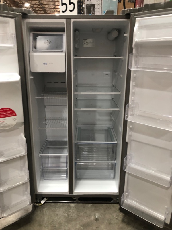 Photo 6 of Frigidaire 25.6-cu ft Side-by-Side Refrigerator with Ice Maker (Fingerprint Resistant Stainless Steel) ENERGY STAR