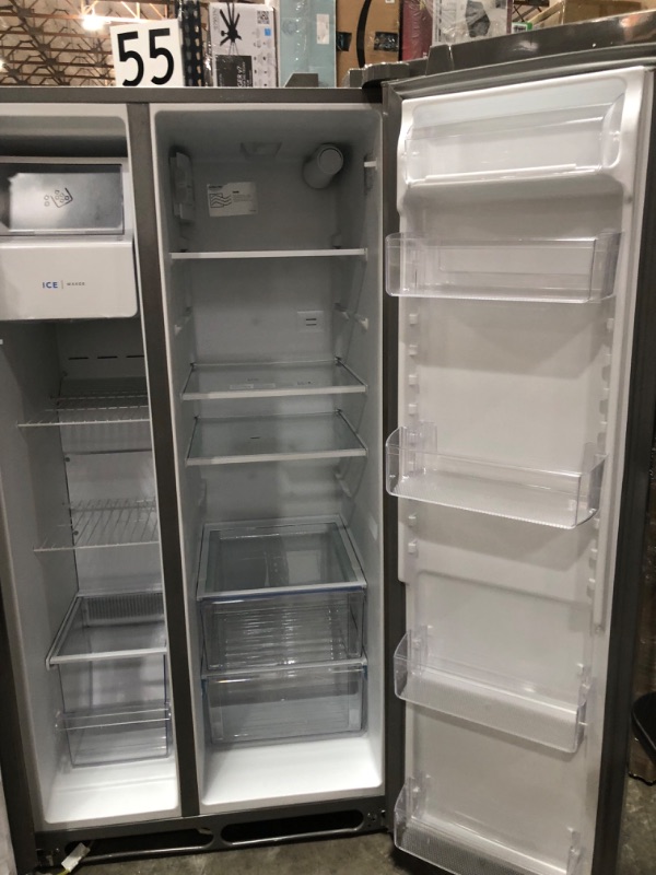 Photo 10 of Frigidaire 25.6-cu ft Side-by-Side Refrigerator with Ice Maker (Fingerprint Resistant Stainless Steel) ENERGY STAR