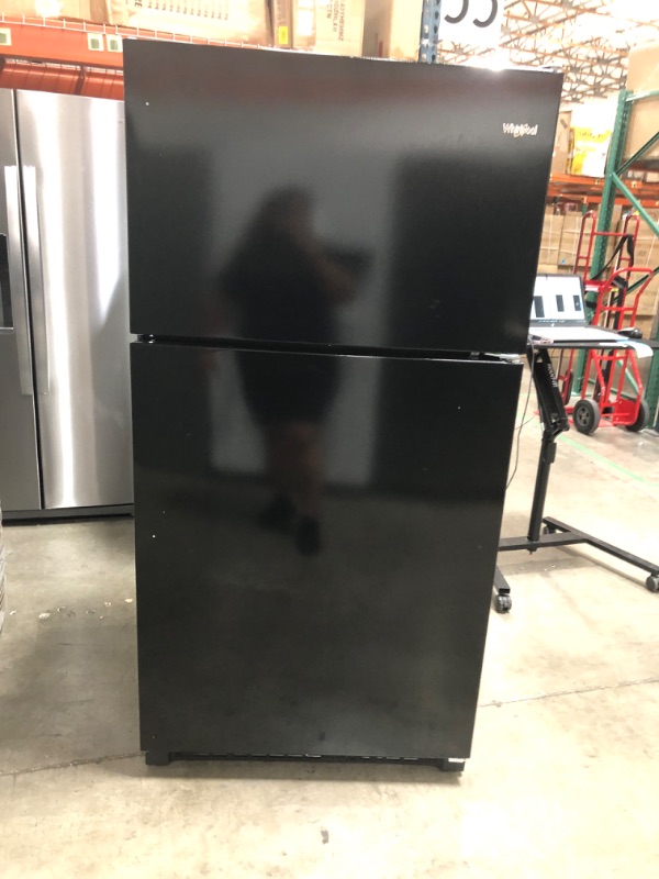 Photo 2 of Whirlpool 20.5-cu ft Top-Freezer Refrigerator (Black)