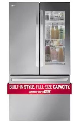 Photo 1 of LG InstaView 26.5-cu ft Counter-depth Smart French Door Refrigerator with Ice Maker (Stainless Steel) ENERGY STAR