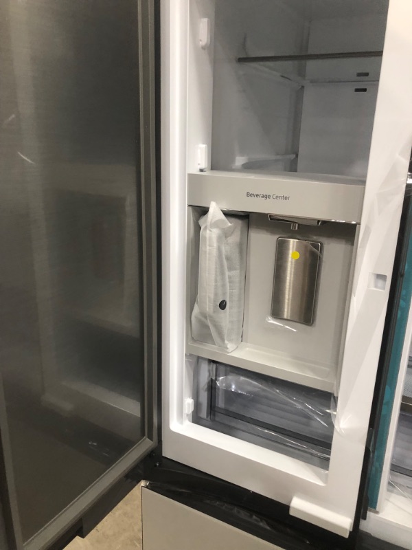 Photo 9 of Samsung Bespoke 30.1-cu ft Smart French Door Refrigerator with Dual Ice Maker and Door within Door (White Glass- All Panels) ENERGY STAR