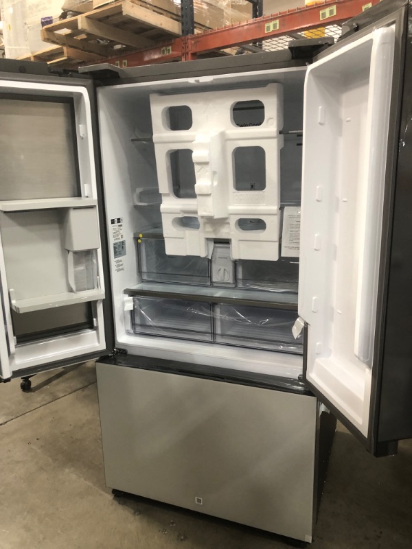 Photo 2 of Samsung Bespoke 30.1-cu ft Smart French Door Refrigerator with Dual Ice Maker and Door within Door (White Glass- All Panels) ENERGY STAR