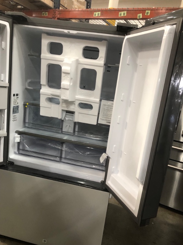 Photo 8 of Samsung Bespoke 30.1-cu ft Smart French Door Refrigerator with Dual Ice Maker and Door within Door (White Glass- All Panels) ENERGY STAR