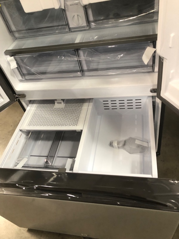 Photo 11 of Samsung Bespoke 30.1-cu ft Smart French Door Refrigerator with Dual Ice Maker and Door within Door (White Glass- All Panels) ENERGY STAR