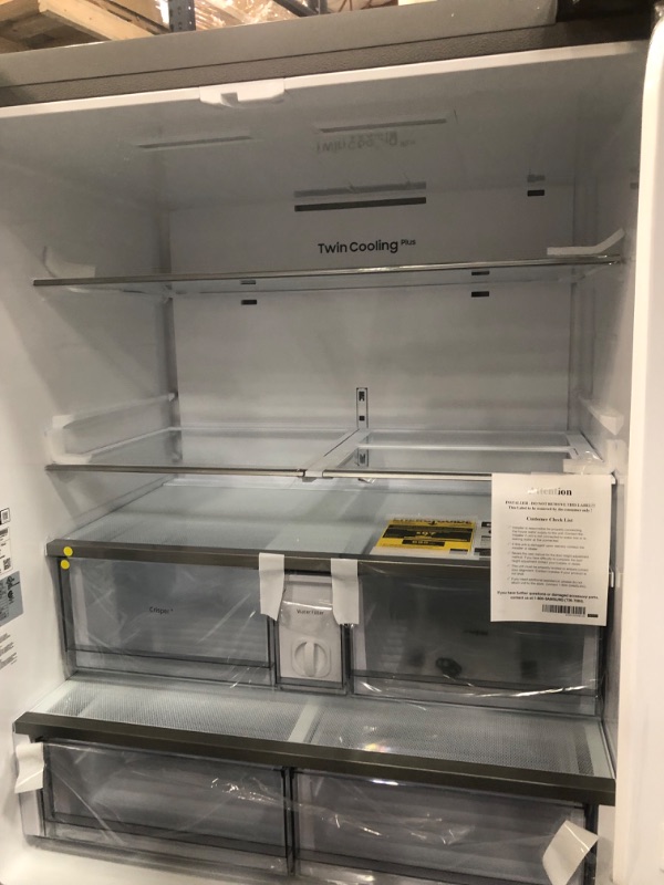 Photo 4 of Samsung Bespoke 30.1-cu ft Smart French Door Refrigerator with Dual Ice Maker and Door within Door (White Glass- All Panels) ENERGY STAR