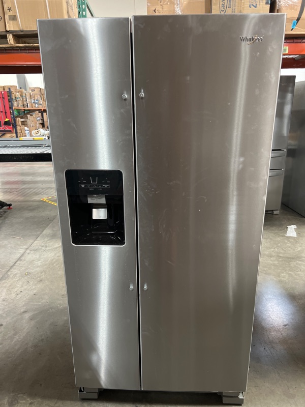 Photo 1 of Whirlpool 21.4-cu ft Side-by-Side Refrigerator with Ice Maker (Fingerprint Resistant Stainless Steel)