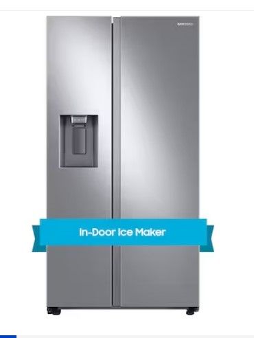 Photo 1 of Samsung 27.4-cu ft Side-by-Side Refrigerator with Ice Maker (Fingerprint Resistant Stainless Steel)
