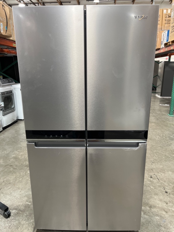 Photo 2 of Whirlpool 19.4-cu ft 4-Door Counter-depth French Door Refrigerator with Ice Maker (Fingerprint-resistant Stainless Finish) ENERGY STAR