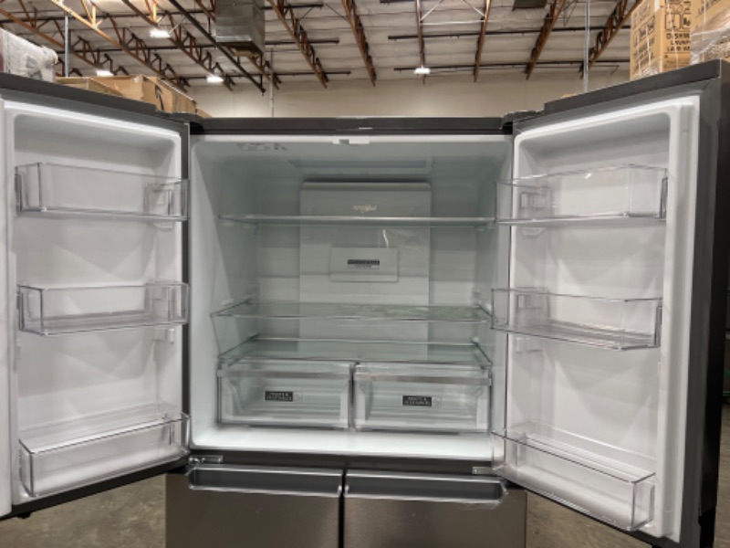 Photo 3 of Whirlpool 19.4-cu ft 4-Door Counter-depth French Door Refrigerator with Ice Maker (Fingerprint-resistant Stainless Finish) ENERGY STAR