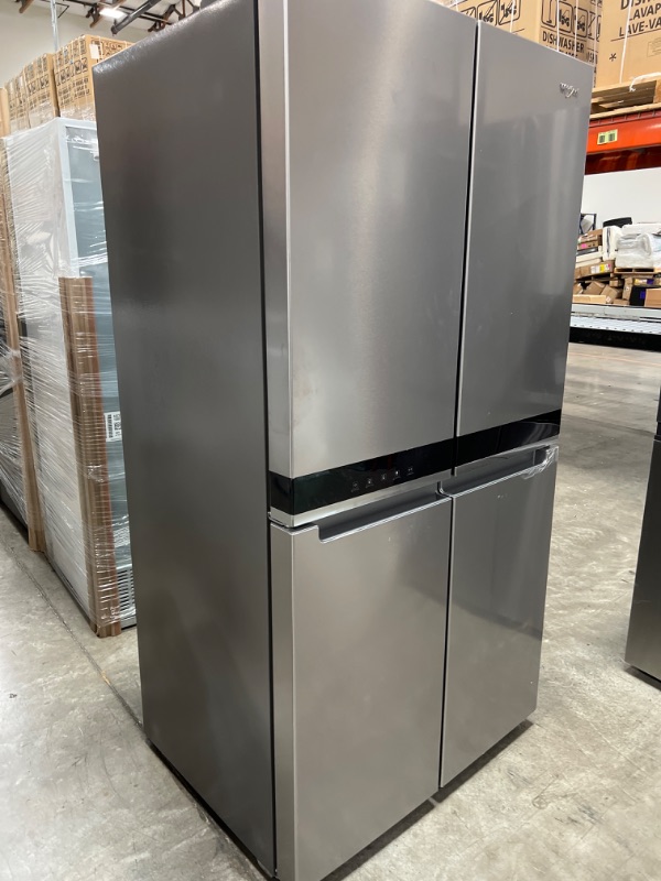 Photo 9 of Whirlpool 19.4-cu ft 4-Door Counter-depth French Door Refrigerator with Ice Maker (Fingerprint-resistant Stainless Finish) ENERGY STAR