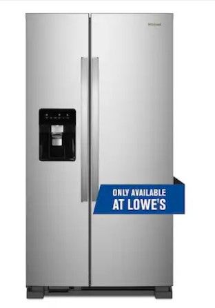 Photo 1 of Whirlpool 24.6-cu ft Side-by-Side Refrigerator with Ice Maker (Fingerprint Resistant Stainless Steel)