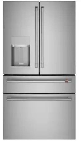 Photo 1 of Cafe 27.8-cu ft 4-Door Smart French Door Refrigerator with Ice Maker (Stainless Steel) ENERGY STAR