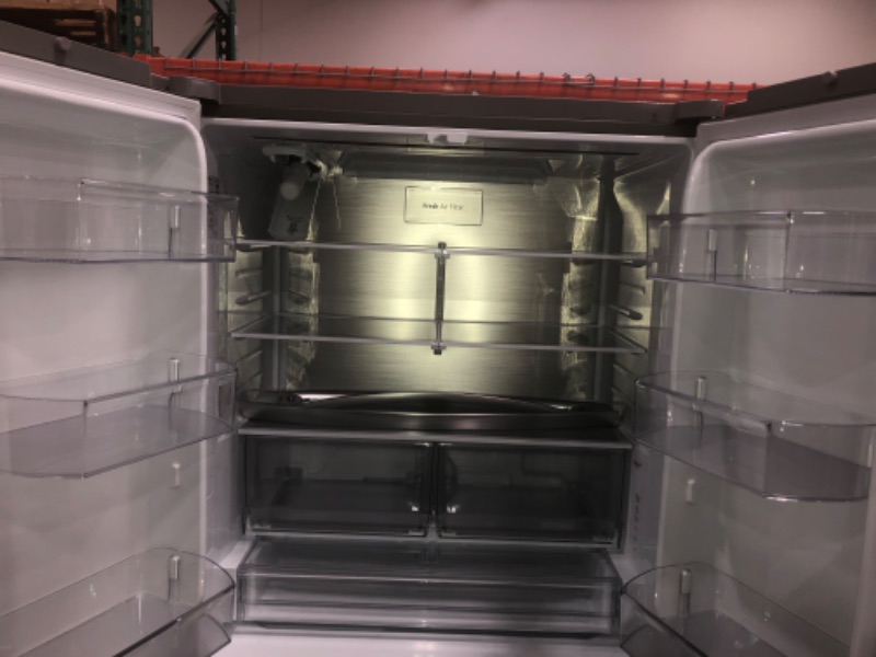 Photo 1 of LG Counter-Depth MAX 26.5-cu ft Counter-depth Smart French Door Refrigerator with Ice Maker (Stainless Steel) ENERGY STAR