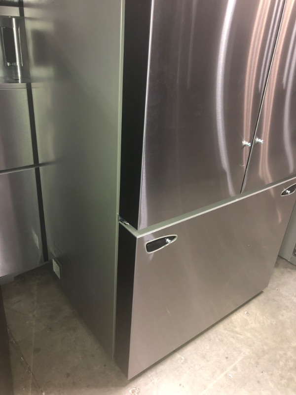 Photo 1 of LG Counter-Depth MAX 26.5-cu ft Counter-depth Smart French Door Refrigerator with Ice Maker (Stainless Steel) ENERGY STAR