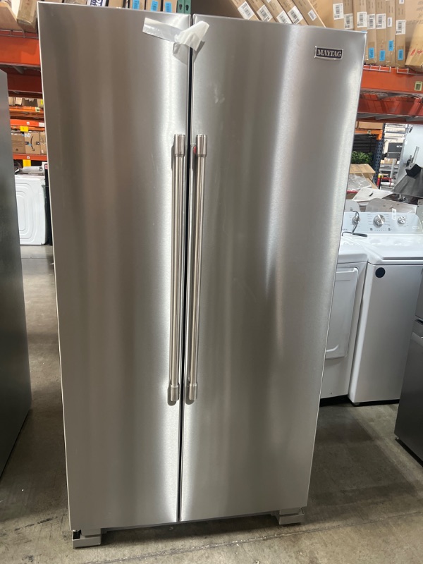 Photo 2 of Maytag 24.9-cu ft Side-by-Side Refrigerator (Fingerprint Resistant Stainless Steel)