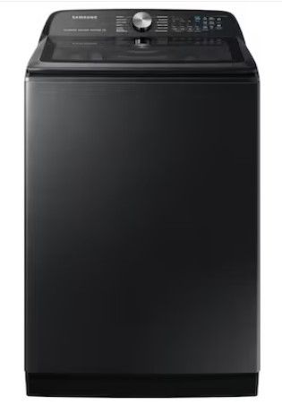 Photo 1 of Samsung 5.1-cu ft High Efficiency Agitator Smart Top-Load Washer (Brushed Black) ENERGY STAR