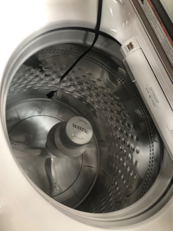 Photo 6 of Maytag Smart Capable 5.2-cu ft High Efficiency Agitator Smart Top-Load Washer (White) ENERGY STAR