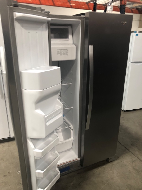 Photo 3 of Whirlpool 24.6-cu ft Side-by-Side Refrigerator with Ice Maker (Fingerprint Resistant Stainless Steel)