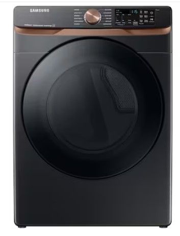 Photo 1 of Samsung 7.5-cu ft Stackable Steam Cycle Smart Electric Dryer (Brushed Black) ENERGY STAR