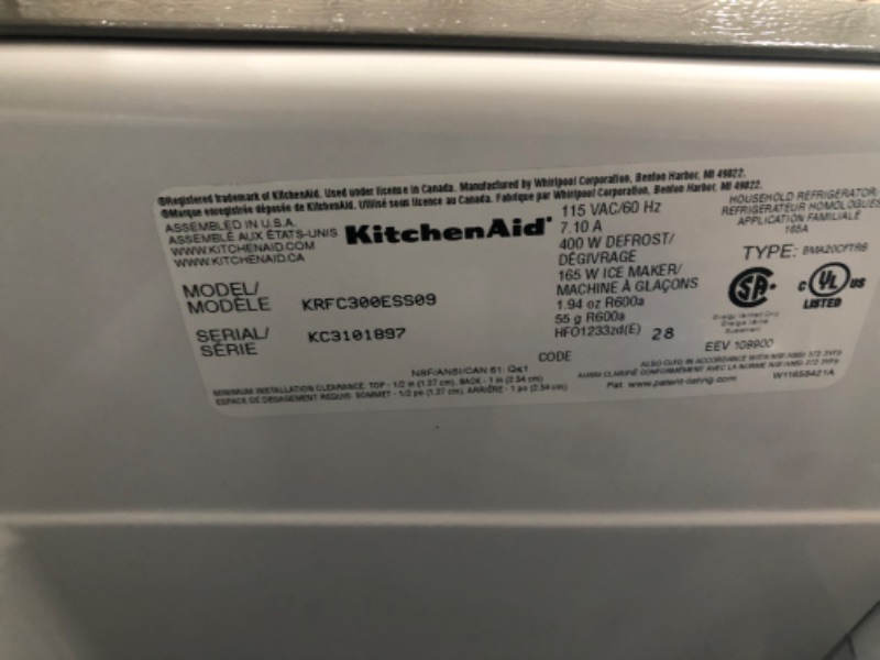 Photo 3 of KitchenAid - 20 Cu. Ft. French Door Counter-Depth Refrigerator - Stainless Steel
