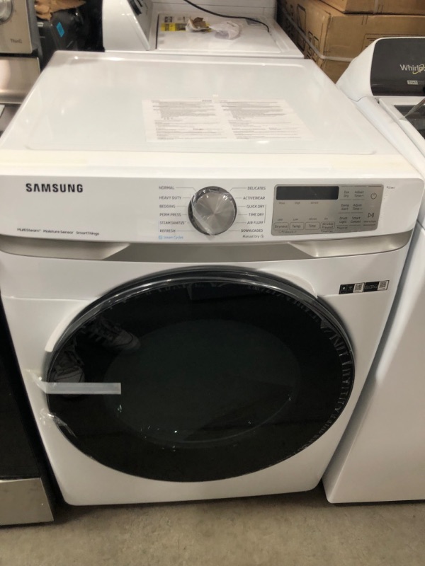 Photo 2 of Samsung 7.5 cu. ft. Smart Electric Dryer with Steam Sanitize+ in White
