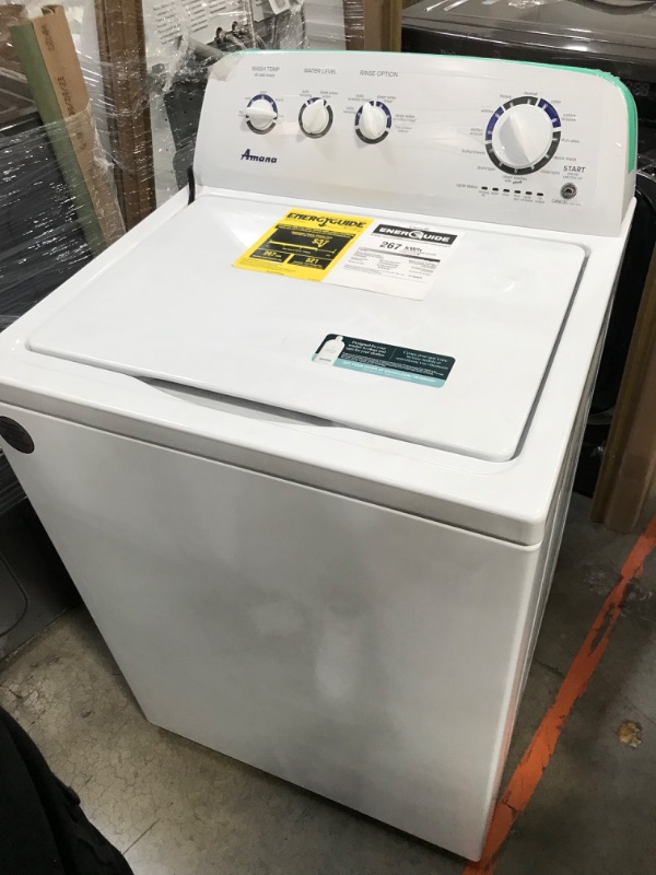 Photo 3 of Amana 3.8-cu ft High Efficiency Agitator Top-Load Washer (White)