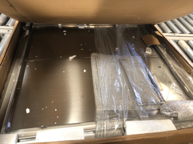 Photo 1 of **ONE DOOR DENTED** Mophorn 31 Inch BBQ Access Door 304 Stainless Steel BBQ Island 31W x 31H Inchs Double Door with Paper Towel Holder