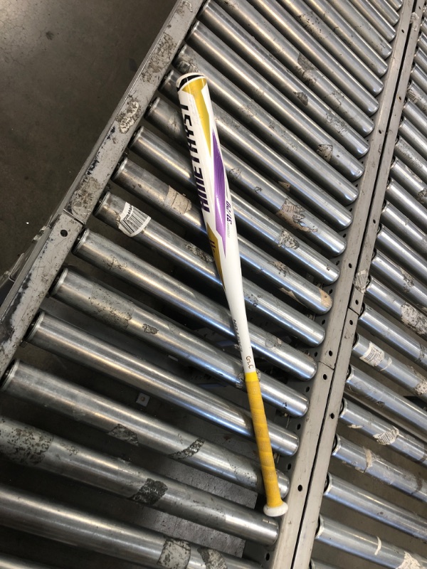 Photo 2 of **BENT AND DENTED**
Easton AMETHYST Fastpitch Softball Bat | -11 | 1 Pc. Aluminum | Approved for All Fields White / Purple / Yellow 31" / 20oz.