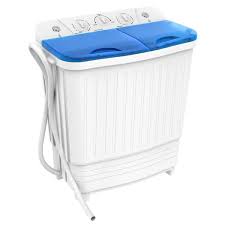 Photo 1 of 26lbs. Capacity Washer Twin Tub 2.33 cu.ft. Portable Washer & Dryer Combo Washing Machine in Blue
