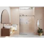 Photo 1 of *BOX 3 OF 4 ONLY* 52 in. - 56 in. x 78 in. Frameless Sliding Shower Door in Matte Black with Handle
