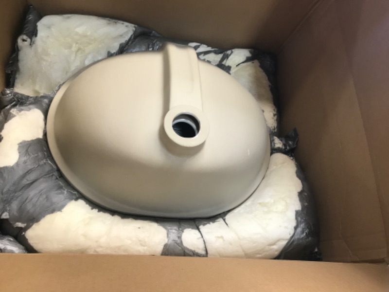 Photo 2 of 17 inch x 14 inch Oval Porcelain Ceramic Undermount Bathroom Vanity Vessel Sink, White White 17"x14"