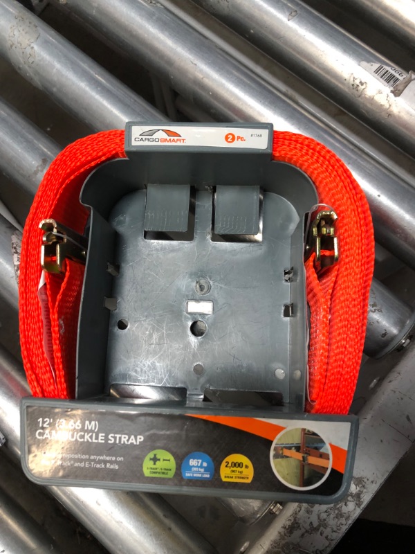 Photo 2 of 2" x 12' 2,000 lbs Cambuckle Strap for X-Track/E-Track 2 Pk Orange 2"x12" 2000 lb