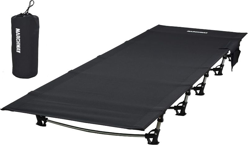 Photo 1 of  Folding Tent Camping Cot Bed, Portable Compact for Outdoor Travel, Base Camp, Hiking, Mountaineering, Lightweight Backpacking (Black)