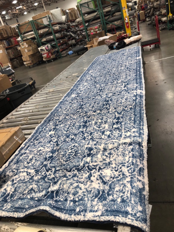 Photo 1 of 2'6'' x 10' Portland Depoe Blue rug runner 