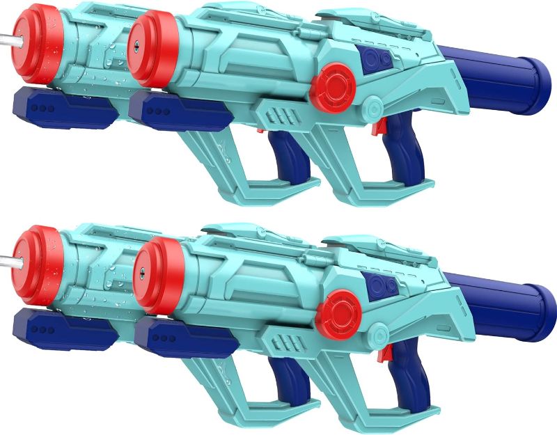 Photo 1 of 4 PCS Water Guns for Kids, Super Squirt Gun Water Soaker Blaster - Big Size - 32ft Long Shooting Range - High Capacity - Quick Refill - Summer Water Toys Gun for Boys Girls and Adults