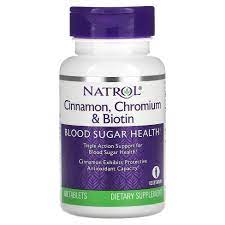 Photo 1 of **EXP DATE 02/2026 Natrol Cinnamon Biotin Chromium - 60 Tablets 60 Count (Pack of 1)/
