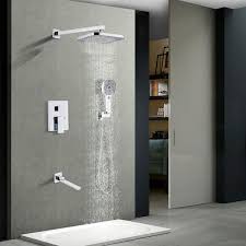 Photo 1 of 2-Handle 2-Spray Tub and Shower Faucet Handheld Shower Combo with 8 in. Rain Shower Head in Chrome