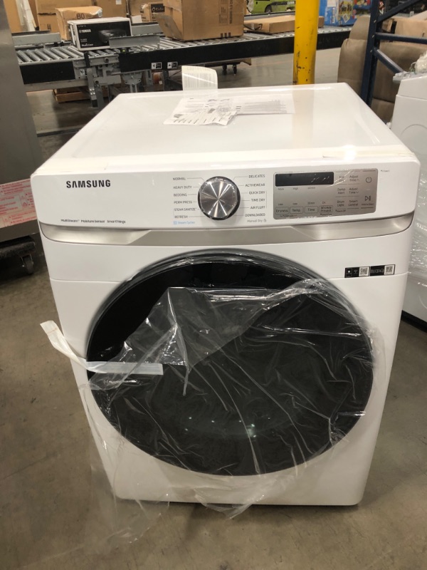 Photo 2 of Samsung 7.5-cu ft Stackable Steam Cycle Smart Electric Dryer (White)