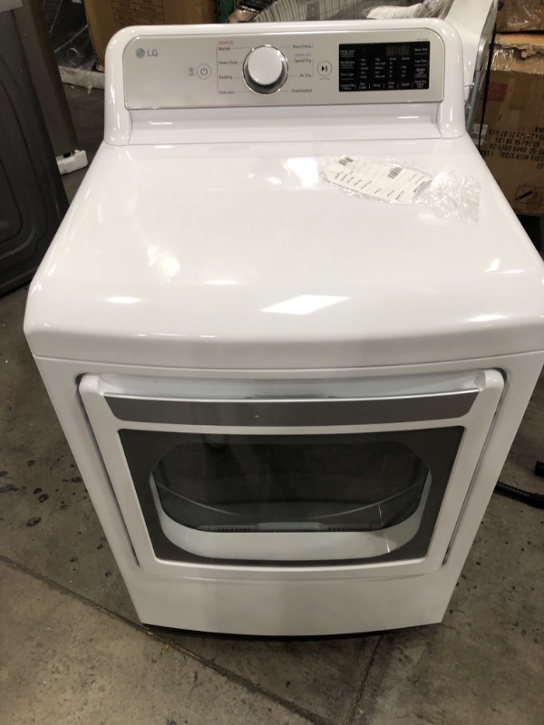 Photo 4 of LG - 7.3 Cu. Ft. Electric Dryer with Sensor Dry - White
