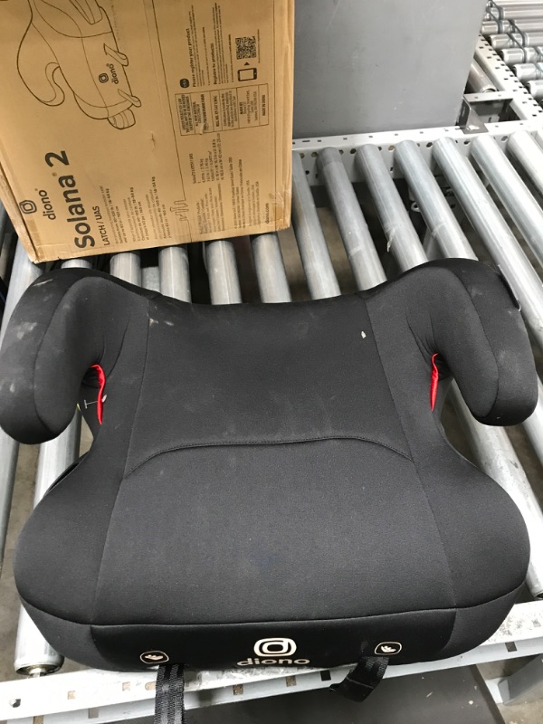 Photo 2 of Diono Solana 2 XL, Dual Latch Connectors, Lightweight Backless Belt-Positioning Booster Car Seat, 8 Years 1 Booster Seat, Black 2019 LATCH Connect Single Black