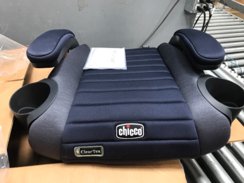 Photo 3 of Chicco GoFit ClearTex Backless Booster Car Seat - Reef | Navy Reef GoFit with ClearTex No Chemicals