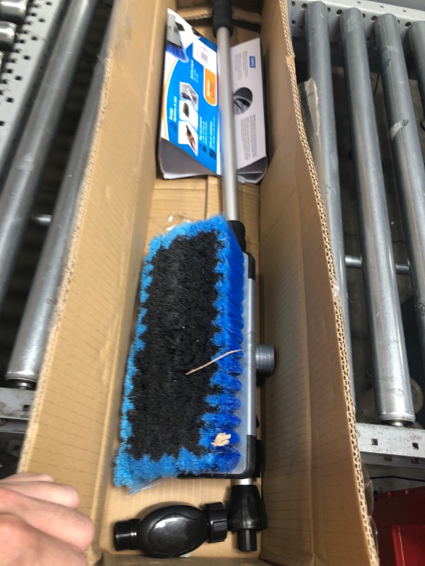 Photo 2 of Camco RV/Car Flow-Through Wash Brush with Adjustable Handle (43633) Premium