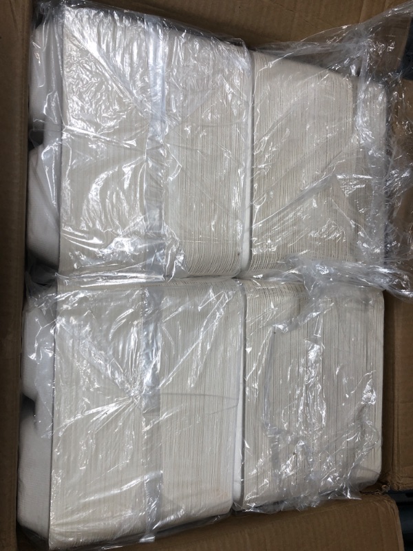 Photo 2 of [500 Pack] 5 Compartment Trays, 100% Compostable Paper Plate tray, School Bagasse Lunch trays, Buffet, and Party, Disposable trays with 5 compartment, Biodegradable, White (4821011)