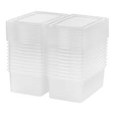 Photo 1 of 5 qt. Plastic Storage Bin with Lid in Clear (20-Pack)