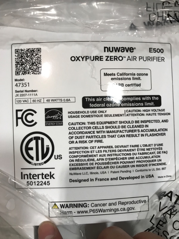 Photo 2 of Nuwave OxyPure ZERO Smart Air Purifier, Large Area up to 2,002 Sq Ft, Dual 4-Stage Air Filtration, Adjustable 30°, 60°, 90° Vents, Washable & Reusable Filters for ZERO Waste & Replacements, White 2,002 Sq. Ft