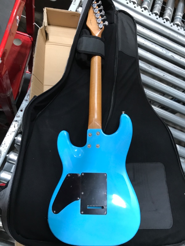 Photo 4 of Censtar Electric Guitar,Coil Split Humbucker Pickups 6-string guitarra electrica,Roasted Mahogany Body and Maple Neck,Venus Solid Body Electric Guitars for Adults,for Professional/Full Size Blue